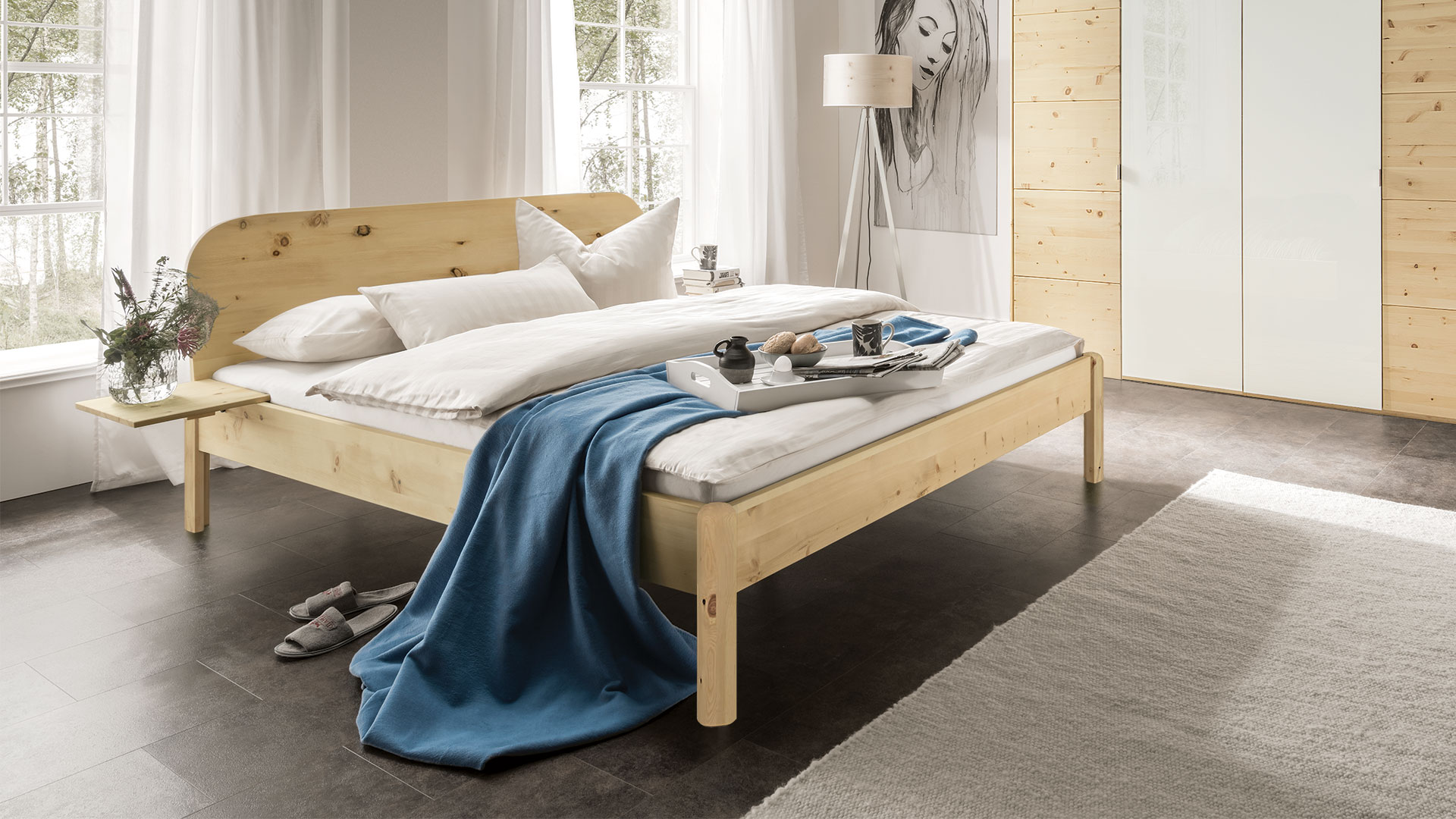 ik ben gelukkig Weggegooid Wrak Massief houten bed "Pino" | allnatura België